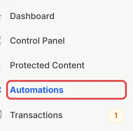 BCL侧边栏，Automations已标示