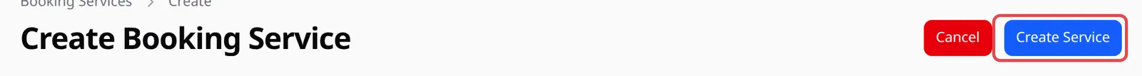 The Create Service button highlighted at the top of the page