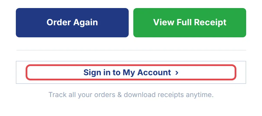 收据电邮,Sign in to My Account链接已标示