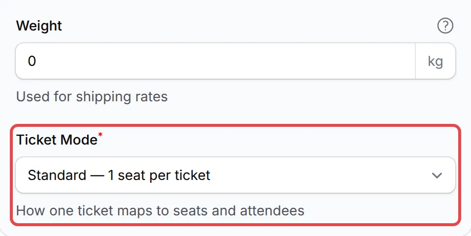 The Ticket Mode field in the ticket’s settings panel
