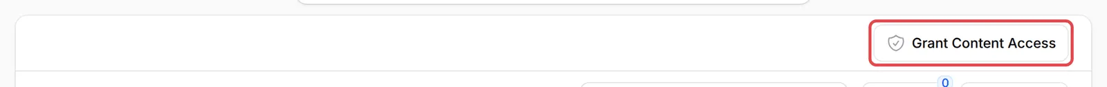 The Grant Content Access button above a payment form’s transactions
