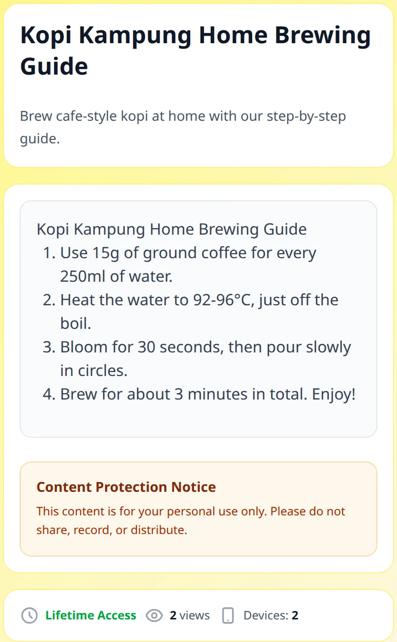 Panduan teks yang dilindungi dibuka pada page kandungannya