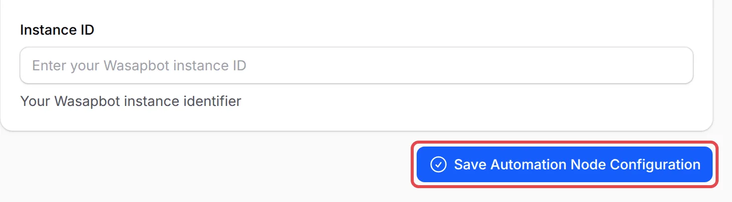 Save Automation Node Configuration按钮已标示